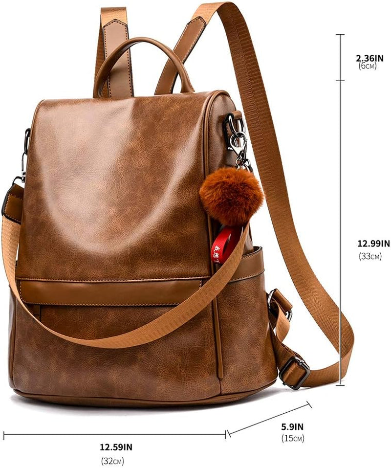 Women Backpack Purse PU Leather Anti-Theft Casual Shoulder Bag Fashion Ladies Satchel Bags